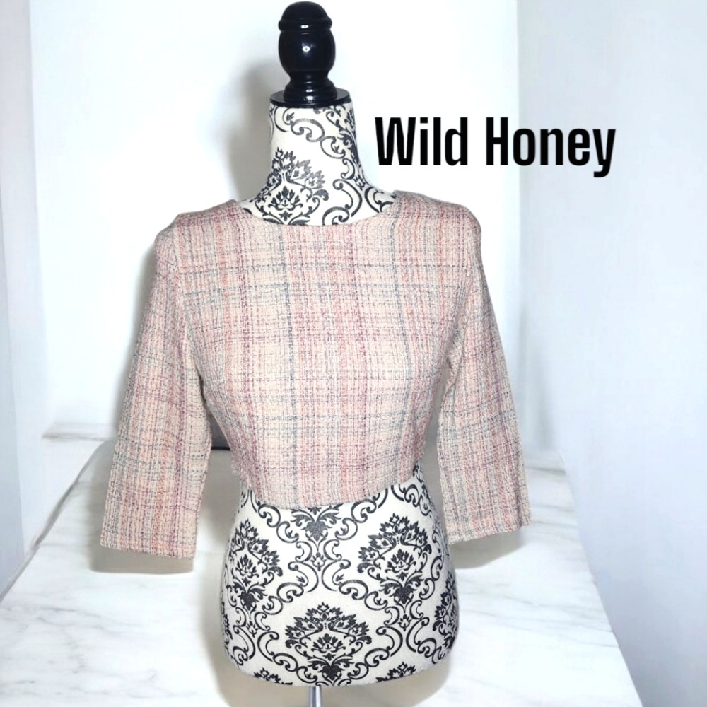 WILD HONEY Vintage Style Plaid Cropped Top- Small